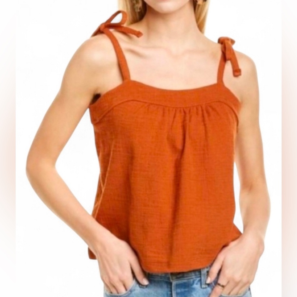 Madewell  Rust Tie-Strap Top Size Small